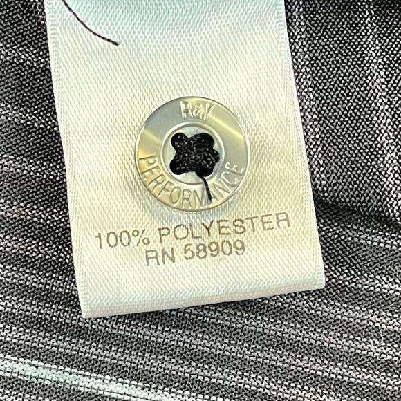 Roundtree & Yorke Performance Thin Horizontal Stripes Polo Shirt Medium - Picture 7 of 8